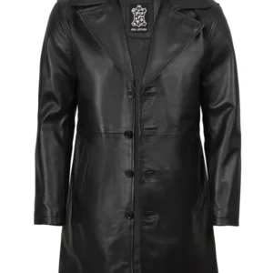 Jackson Men's Black 3/4 Length Real Leather Car Coat