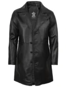 Jackson Men's Black 3/4 Length Real Leather Car Coat