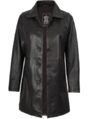 Winchester Women's Distressed Dark Brown Leather Coat