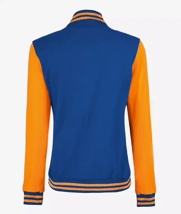 Women’s Yellow and Royal Blue Varsity Jacket – Baseball Style Bomber - Image 5